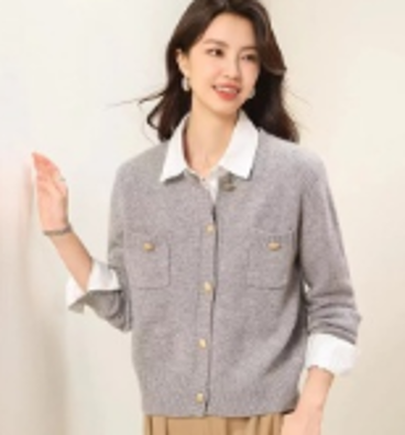 Wool cardigan sweater for women